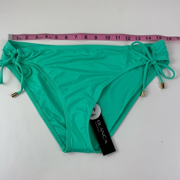 La Blanca Bikini Bottom Womens US 12 Green Goddess Side Tie Hipster NWT - Picture 10 of 11